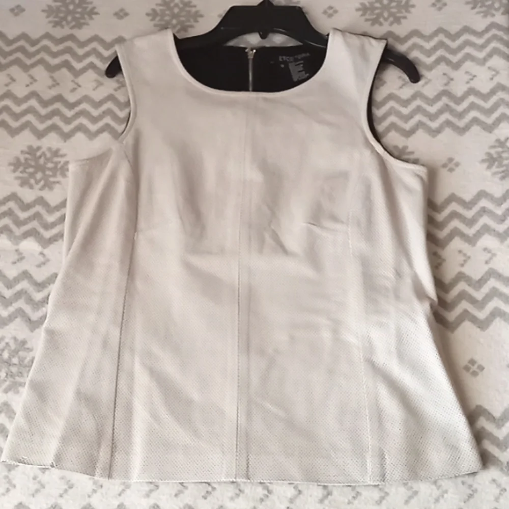 Etcetera Genuine Leather Polyester Top - Picture 1 of 12